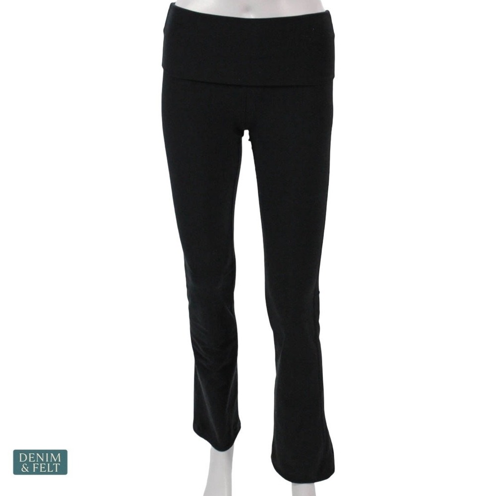 Alo Yoga Softsculpt Foldover Flare Legging Black Sculpting High Rise Pant XXS